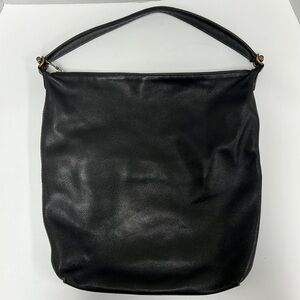 Johnny Farah Viterbo Black Leather Hobo Shoulder Bag
